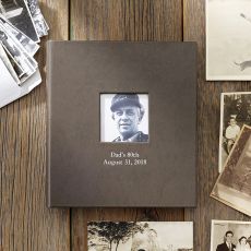 Leather Presentation Binder - 1 1/4" With Window and Hubbed Spine