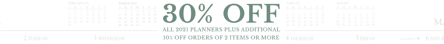 Explore our 2021 planners for 30% off