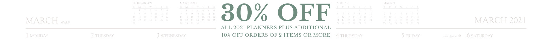 Explore our 2021 planners for 30% off